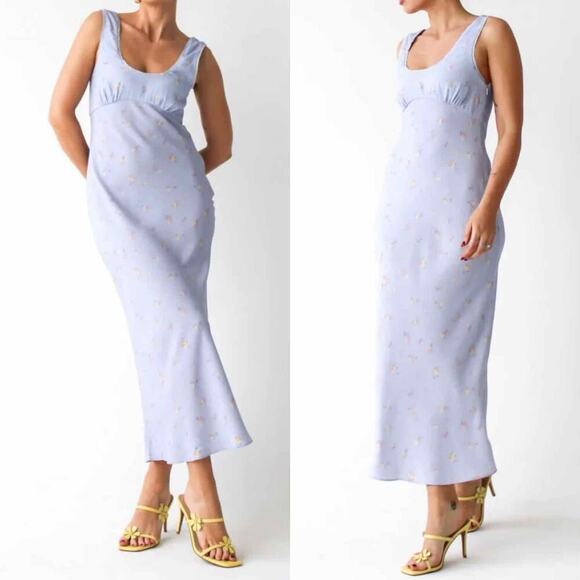 RUMORED North Country Midi Dress Forget-Me-Not Size Large - Picture 5 of 13